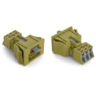 WAGO ELETTRONICA - Presa con innesto a scatto.3 poli.Cod. B.verde chiaro