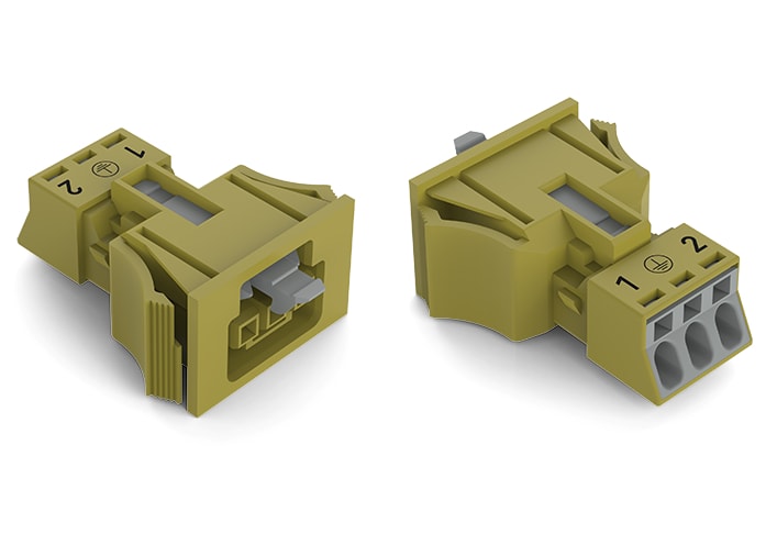 WAGO ELETTRONICA - Presa con innesto a scatto.3 poli.Cod. B.verde chiaro 890-763/073-000