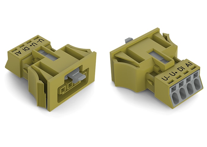 WAGO ELETTRONICA - Presa con innesto a scatto.4 poli.Cod. B.verde chiaro 890-764/072-000