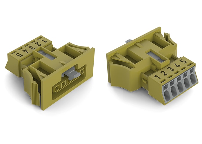 WAGO ELETTRONICA - Presa con innesto a scatto.5 poli.Cod. B.verde chiaro