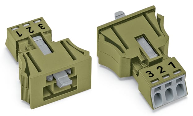 WAGO ELETTRONICA - Spina con innesto a scatto.3 poli.Cod. B.verde chiaro