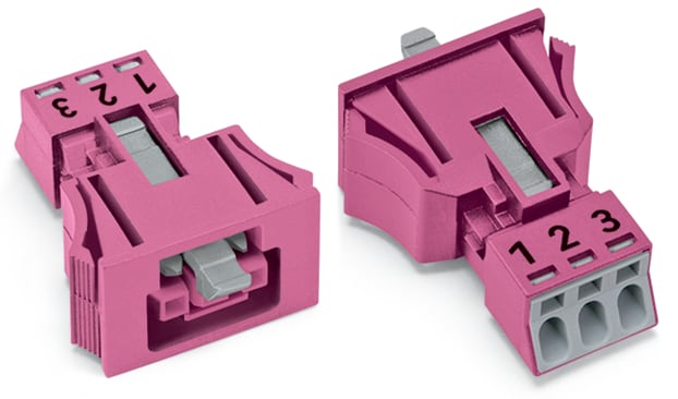 WAGO ELETTRONICA - Presa con innesto a scatto.3 poli.Cod. B.rosa