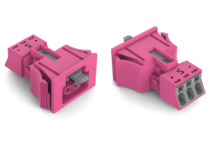 WAGO ELETTRONICA - Presa con innesto a scatto.3 poli.Cod. B.rosa