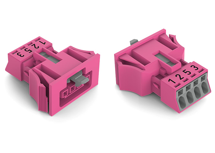 WAGO ELETTRONICA - Presa con innesto a scatto.4 poli.Cod. B.rosa 890-784/081-000