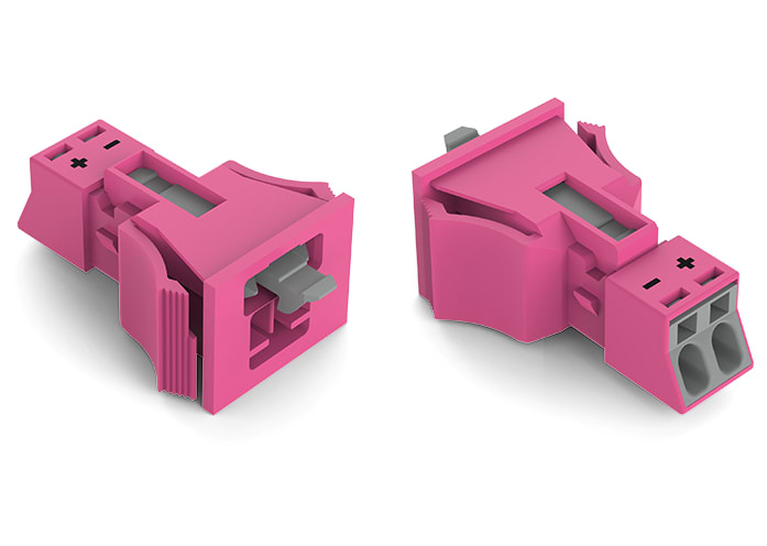 WAGO ELETTRONICA - Spina con innesto a scatto.2 poli.Cod. B.rosa