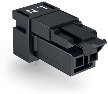 WAGO ELETTRONICA - Presa per circuiti stampati.angolato.2 poli.nero 890-802/011-000