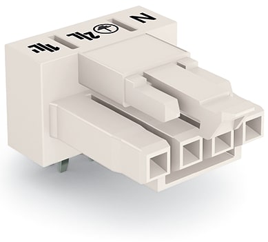 WAGO ELETTRONICA - Presa per circuiti stampati.angolato.4 poli.bianco 890-824/011-000