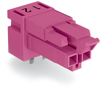 WAGO ELETTRONICA - Presa per circuiti stampati.angolato.2 poli.rosa