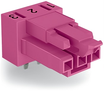 WAGO ELETTRONICA - Presa per circuiti stampati.angolato.3 poli.rosa