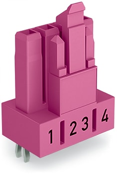 WAGO ELETTRONICA - Presa per circuiti stampati.dritto.4 poli.rosa