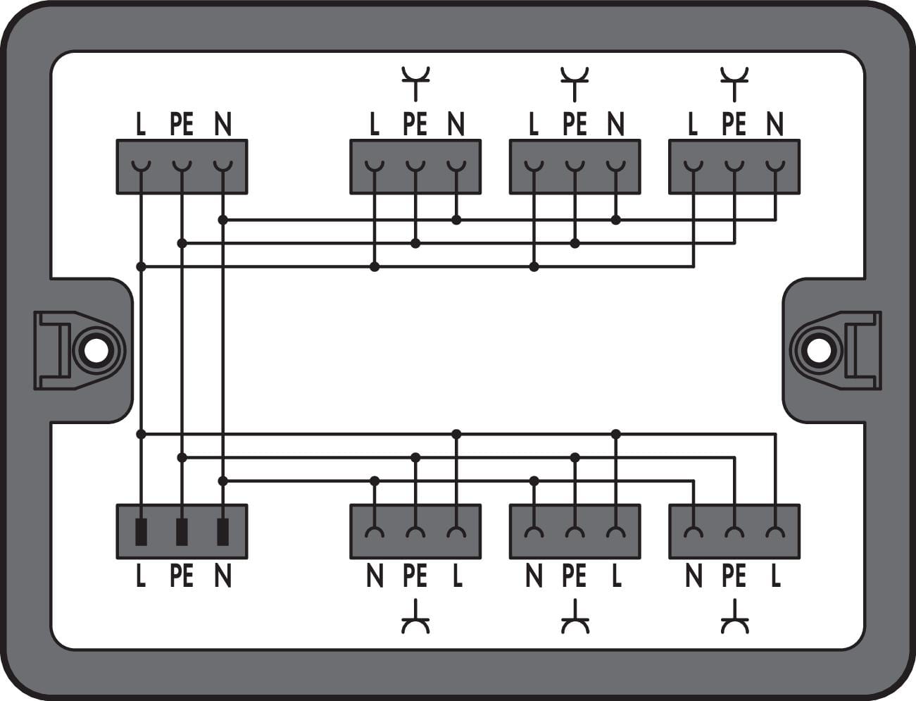 WAGO ELETTRONICA - Scatola di distribuzione.Corrente monofase (230 V).1 ingresso.nero