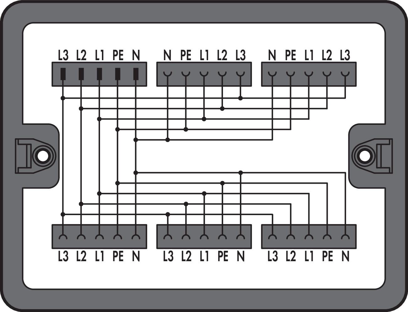 WAGO ELETTRONICA - Scatola di distribuzione.Corrente trifase (400 V).1 ingresso.nero 899-631/187-000