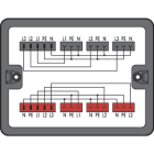 WAGO ELETTRONICA - Scatola di distribuzione.Corrente da trifase a monofase (400 V/230 V).2 ingressi.nero