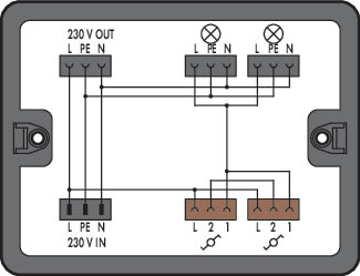 WAGO ELETTRONICA - Scatola di distribuzione.Circuito a due vie.1 ingresso.nero 899-631/308-000
