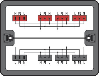 WAGO ELETTRONICA - Scatola di distribuzione.Corrente monofase (230 V).2 ingressi.nero 899-631/311-000