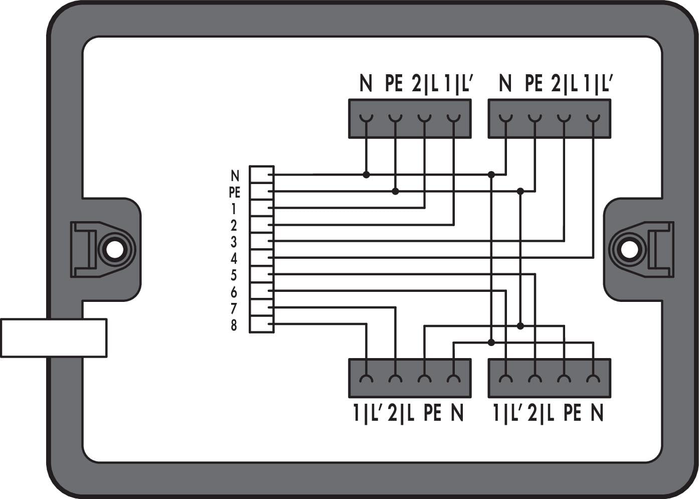WAGO ELETTRONICA - Scatola di distribuzione.ingresso cavo di alimentazione.4 uscite.nero 899-631/453-000