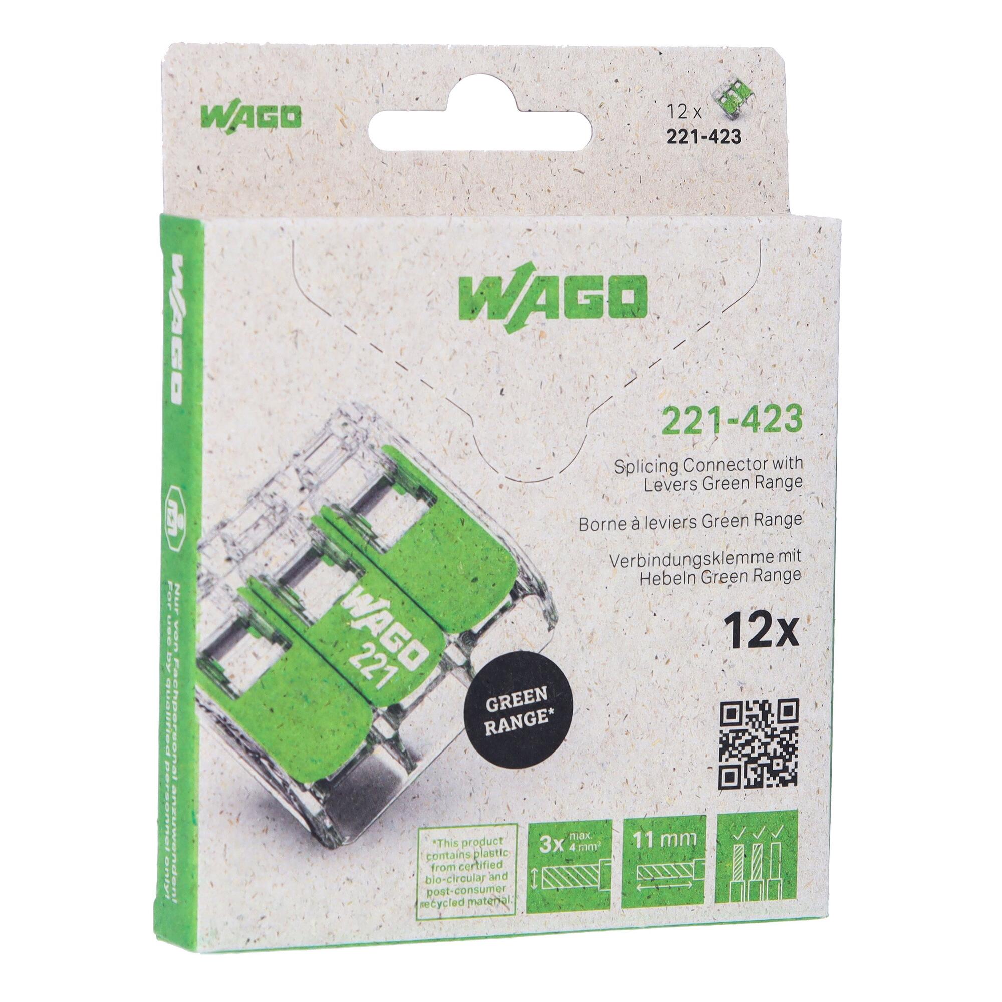 WAGO ELETTRONICA - CONNETT GIUNZ GREEN 3 COND BLIST 221-423/995-012