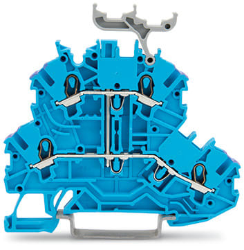WAGO ELETTRONICA - Morsetto a due piani.Morsetto passante per 4 conduttori.N.blu