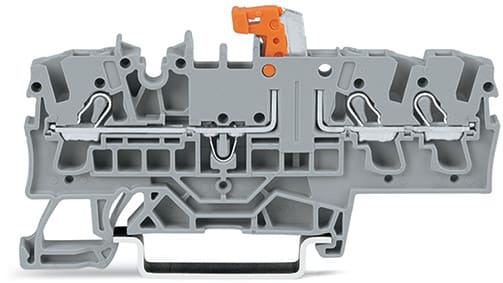 WAGO ELETTRONICA - Morsetto sezionatore/di test per 3 conduttori.con opzione per prova.leva sezionatrice arancione.blu