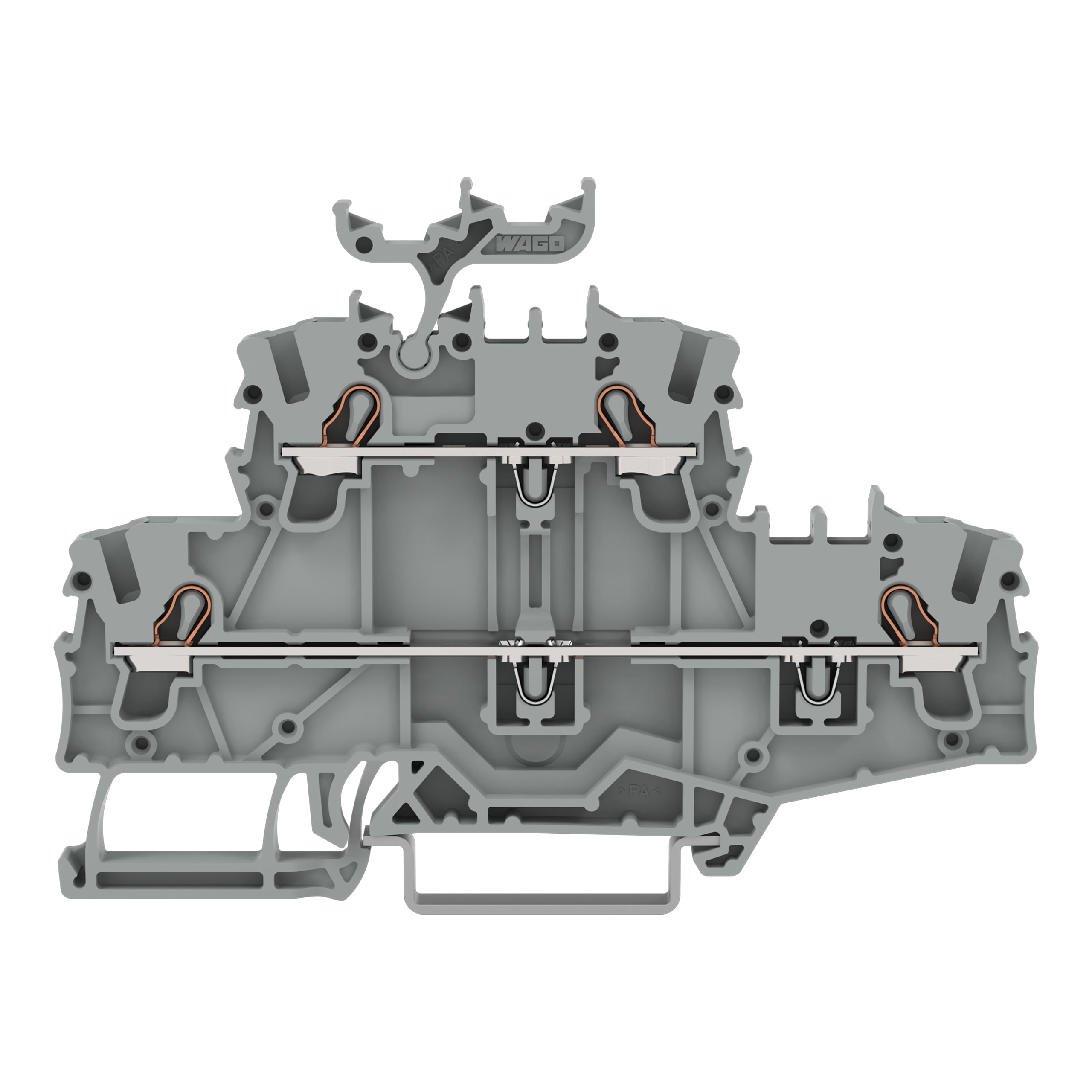 WAGO ELETTRONICA - Morsetto a due piani.Morsetto passante/passante.L/N.grigio 2002-2703