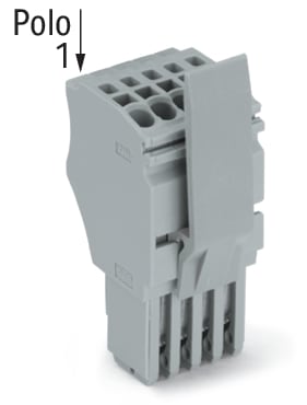 WAGO ELETTRONICA - Spina femmina per 1 conduttore.Push-in CAGE CLAMP®.1,5 mm².grigio