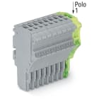 WAGO ELETTRONICA - Spina femmina per 1 conduttore.Push-in CAGE CLAMP®.1,5 mm².grigio, giallo-verde 2020-110/000-036
