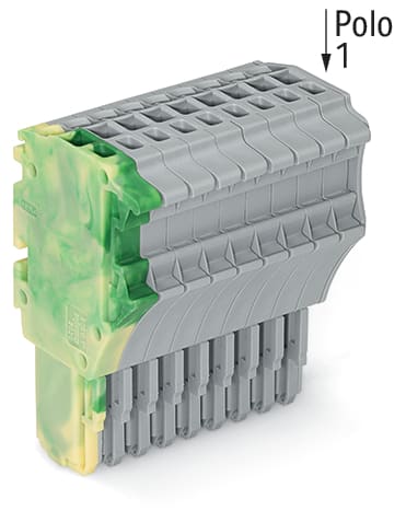 WAGO ELETTRONICA - Spina femmina per 1 conduttore.Push-in CAGE CLAMP®.1,5 mm².giallo-verde/grigio