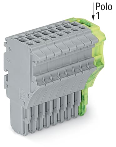 WAGO ELETTRONICA - Spina femmina per 1 conduttore.Push-in CAGE CLAMP®.1,5 mm².grigio, giallo-verde