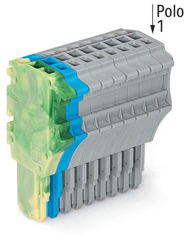 WAGO ELETTRONICA - Spina femmina per 1 conduttore.Push-in CAGE CLAMP®.1,5 mm².giallo-verde/blu/grigio