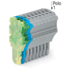 WAGO ELETTRONICA - Spina femmina per 1 conduttore.Push-in CAGE CLAMP®.1,5 mm².giallo-verde/blu/grigio