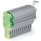 WAGO ELETTRONICA - Spina femmina per 1 conduttore.Push-in CAGE CLAMP®.1,5 mm².giallo-verde/grigio 2020-115/000-037