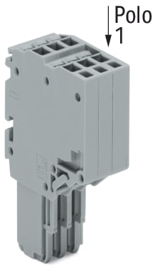 WAGO ELETTRONICA - Connettore femmina per 2 conduttori.Push-in CAGE CLAMP®.1,5 mm².grigio