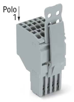 WAGO ELETTRONICA - Connettore femmina per 2 conduttori.Push-in CAGE CLAMP®.1,5 mm².grigio