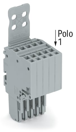 WAGO ELETTRONICA - Connettore femmina per 2 conduttori.Push-in CAGE CLAMP®.1,5 mm².grigio