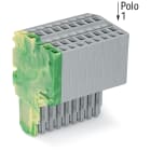 WAGO ELETTRONICA - Connettore femmina per 2 conduttori.Push-in CAGE CLAMP®.1,5 mm².giallo-verde/grigio