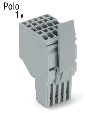 WAGO ELETTRONICA - Connettore femmina per 2 conduttori.Push-in CAGE CLAMP®.1,5 mm².grigio