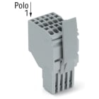 WAGO ELETTRONICA - Connettore femmina per 2 conduttori.Push-in CAGE CLAMP®.1,5 mm².grigio