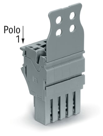 WAGO ELETTRONICA - Spina femmina per 1 conduttore.Push-in CAGE CLAMP®.4 mm².grigio 2022-102/132-000