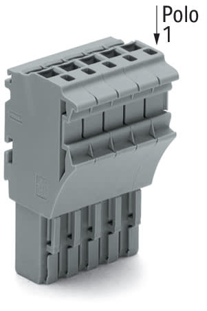 WAGO ELETTRONICA - Spina femmina per 1 conduttore.Push-in CAGE CLAMP®.4 mm².grigio 2022-106/999-953