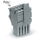WAGO ELETTRONICA - Spina femmina per 1 conduttore.Push-in CAGE CLAMP®.4 mm².grigio