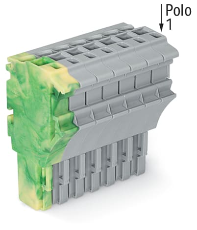 WAGO ELETTRONICA - Spina femmina per 1 conduttore.Push-in CAGE CLAMP®.4 mm².giallo-verde/grigio