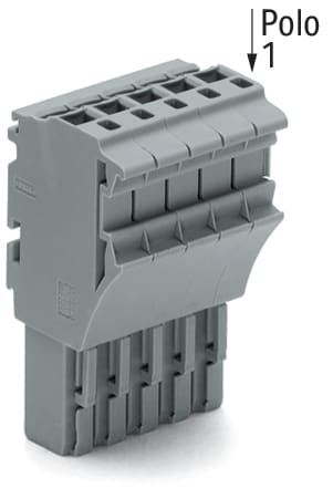 WAGO ELETTRONICA - Spina femmina per 1 conduttore.Push-in CAGE CLAMP®.4 mm².grigio