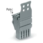 WAGO ELETTRONICA - Spina femmina per 1 conduttore.Push-in CAGE CLAMP®.4 mm².grigio