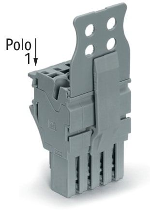 WAGO ELETTRONICA - Spina femmina per 1 conduttore.Push-in CAGE CLAMP®.4 mm².grigio 2022-115/147-000