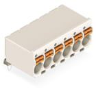 WAGO ELETTRONICA - Connettore femmina 1 cond. THT, ang..pulsante.Push-in CAGE CLAMP®.grigio chiaro