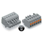 WAGO ELETTRONICA - Spina femmina per 1 conduttore.pulsante.Push-in CAGE CLAMP®.grigio