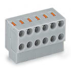 WAGO ELETTRONICA - Connettore femmina per 2 conduttori.pulsante.PUSH WIRE®.grigio