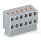 WAGO ELETTRONICA - Connettore femmina per 2 conduttori.pulsante.PUSH WIRE®.grigio
