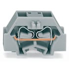 WAGO ELETTRONICA - Morsetto per 4 conduttori.senza pulsanti.con piede di fissaggio a scatto.grigio