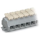WAGO ELETTRONICA - Morsettiera per 4 conduttori.su entrambi i lati con pulsanti.con piedi di fissaggio a scatto.grigio